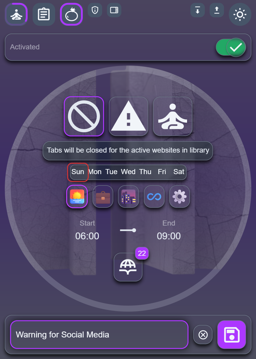 Digital Zen — Schedule view